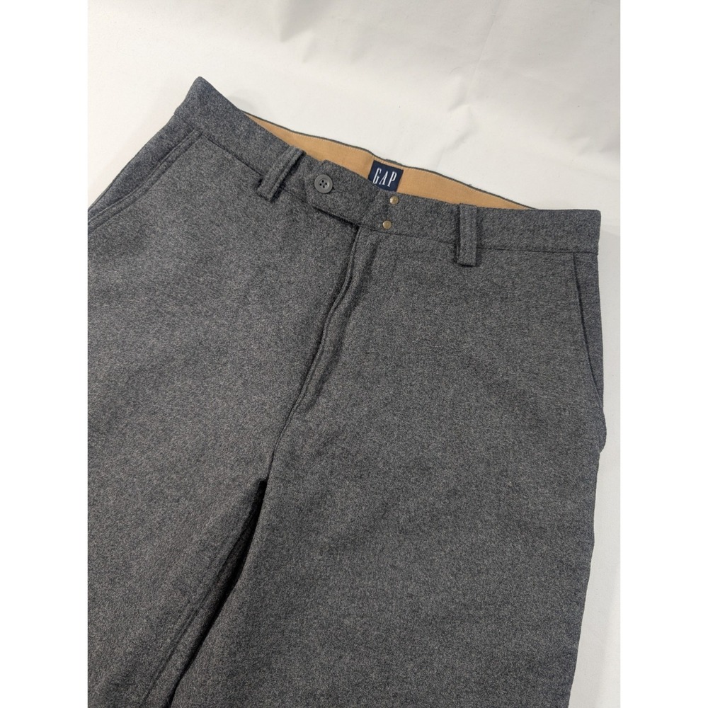 VTG RARE Gap Wide Leg Classic Fit Flannel Wool Hook & Loop‎ Closure Pants 34x30
